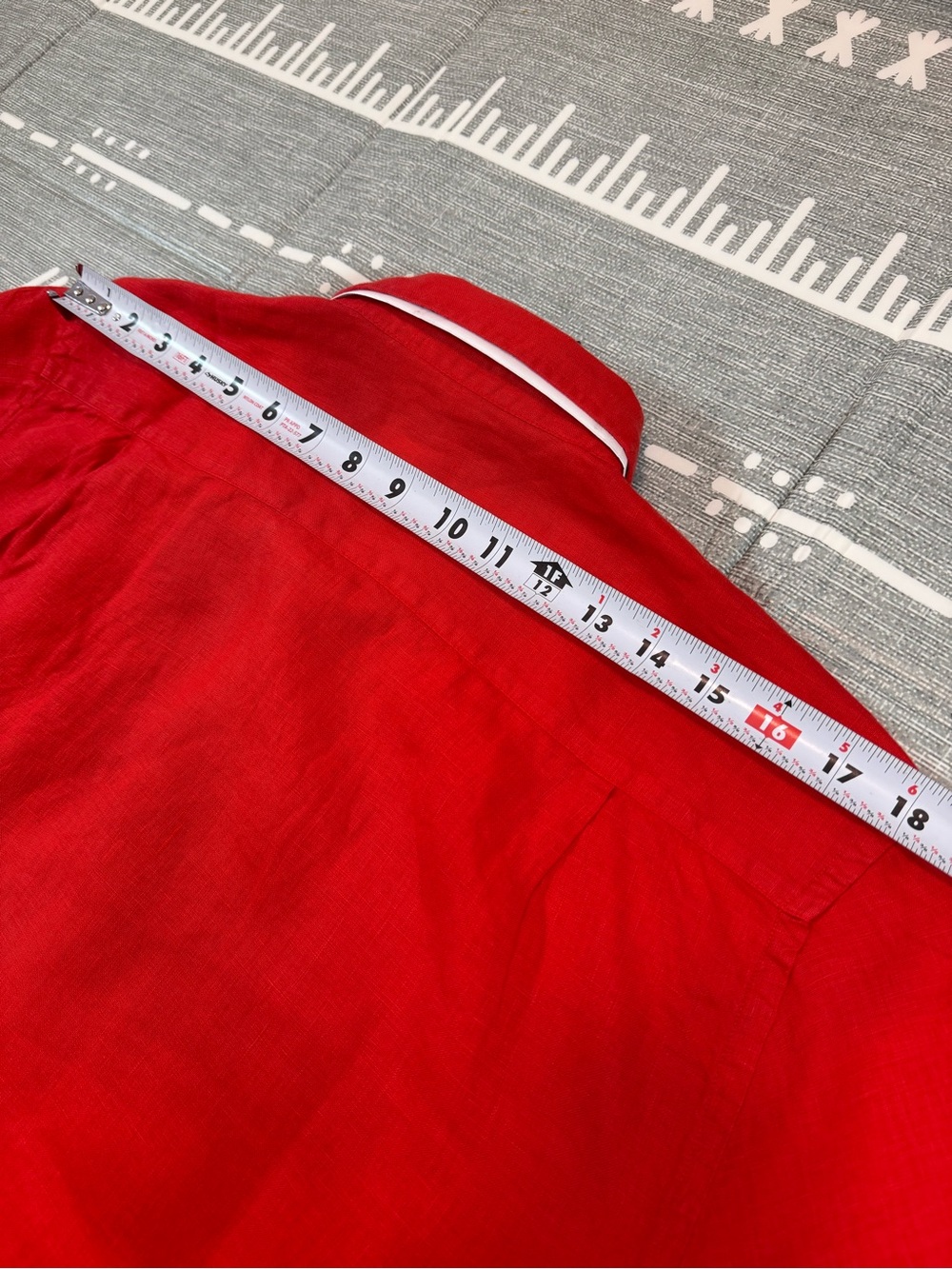 Vilebrequin Caroubis 100% Linen Long Sleeve Shirt L Coquelicot Poppy Red - Picture 8 of 12